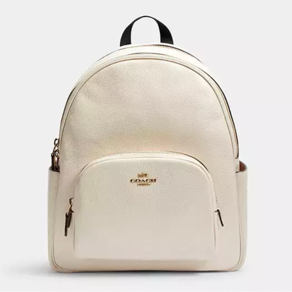 Authentic Coach Medium Court Backpack NWT White Pebble Leather